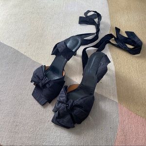 LACE UP GANNI LOW HEEL SANDALS